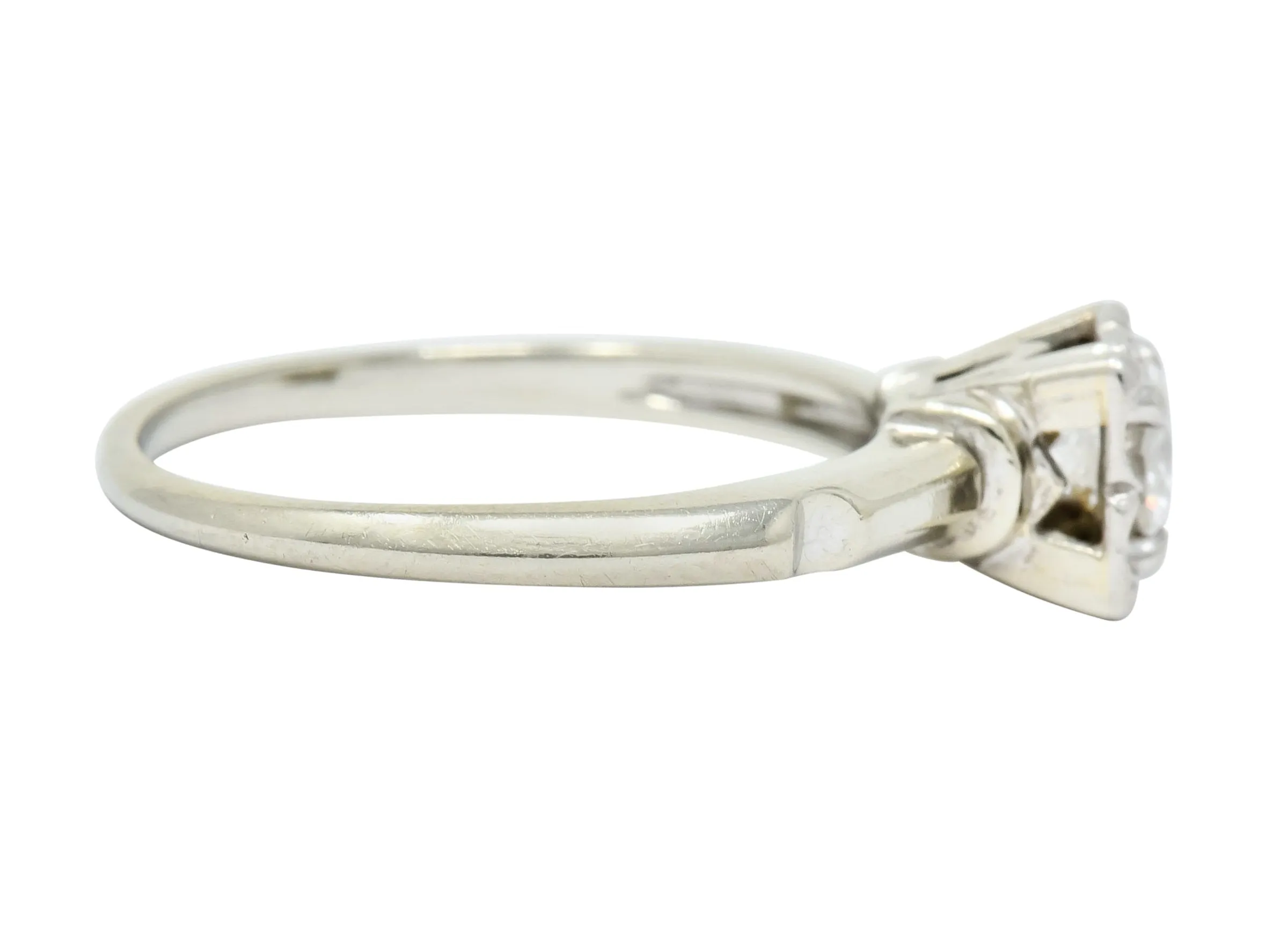 Orange Blossom 0.36 CTW 18 Karat White Gold Engagement Ring Circa 1950s