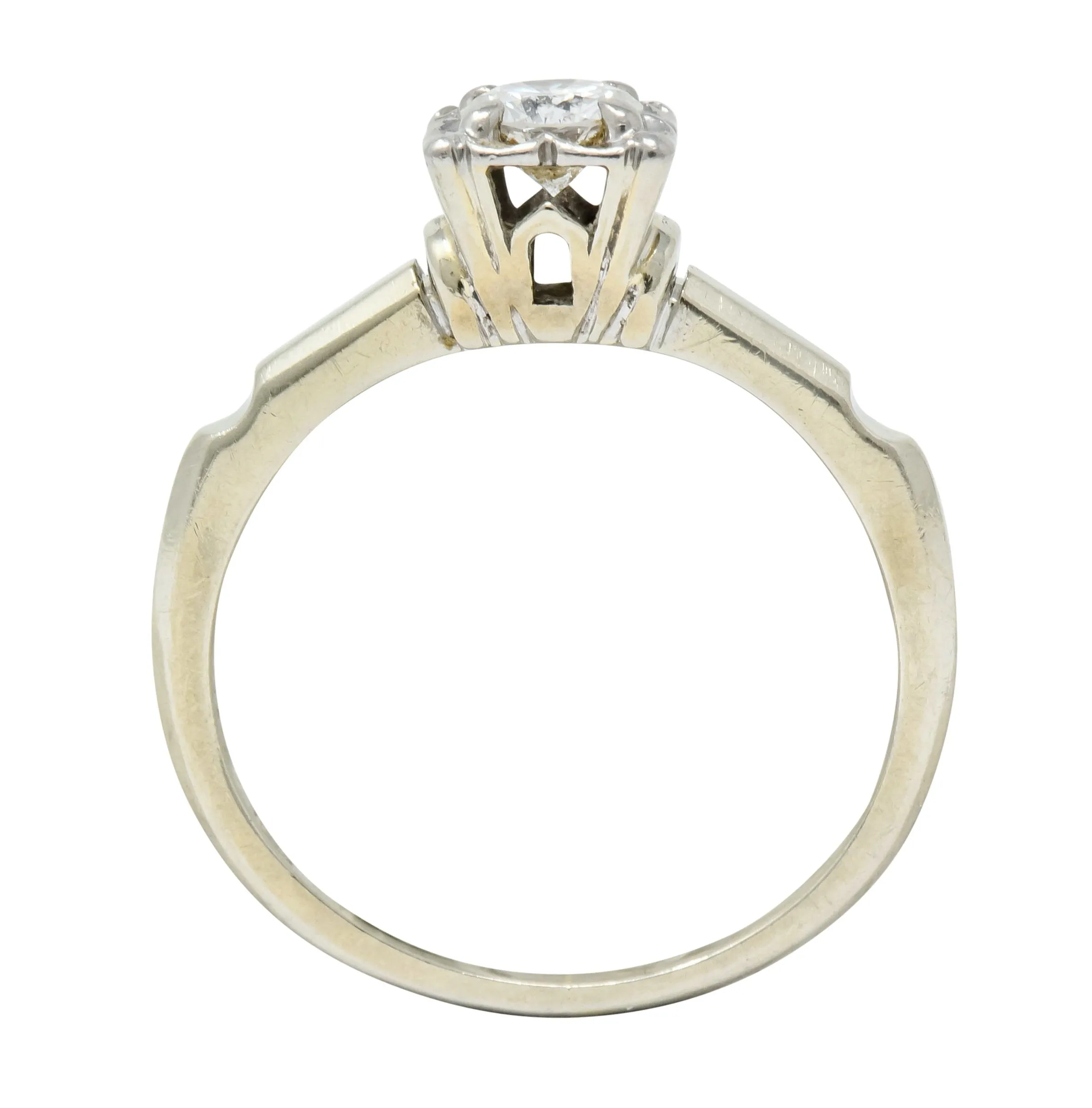 Orange Blossom 0.36 CTW 18 Karat White Gold Engagement Ring Circa 1950s