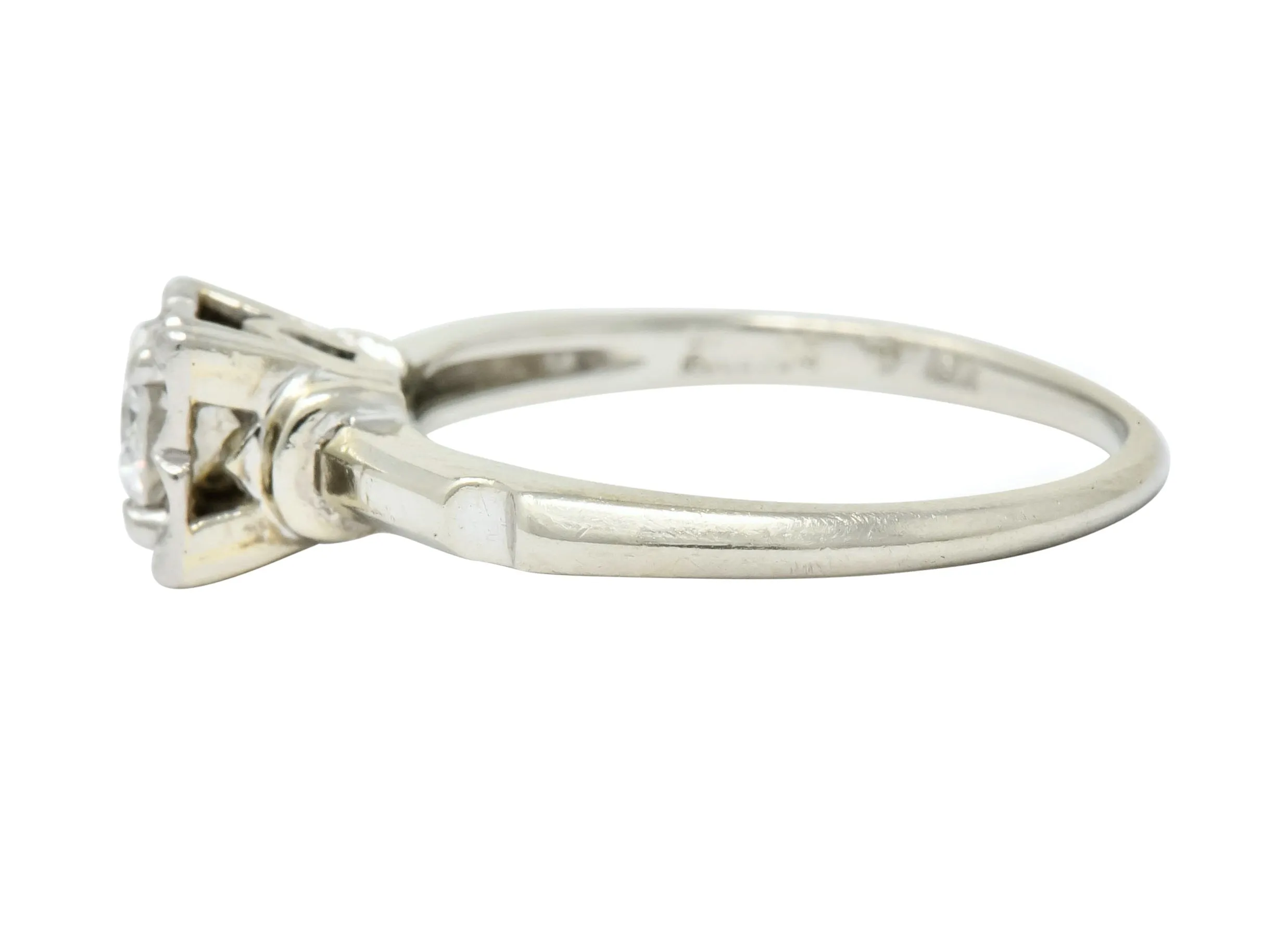 Orange Blossom 0.36 CTW 18 Karat White Gold Engagement Ring Circa 1950s