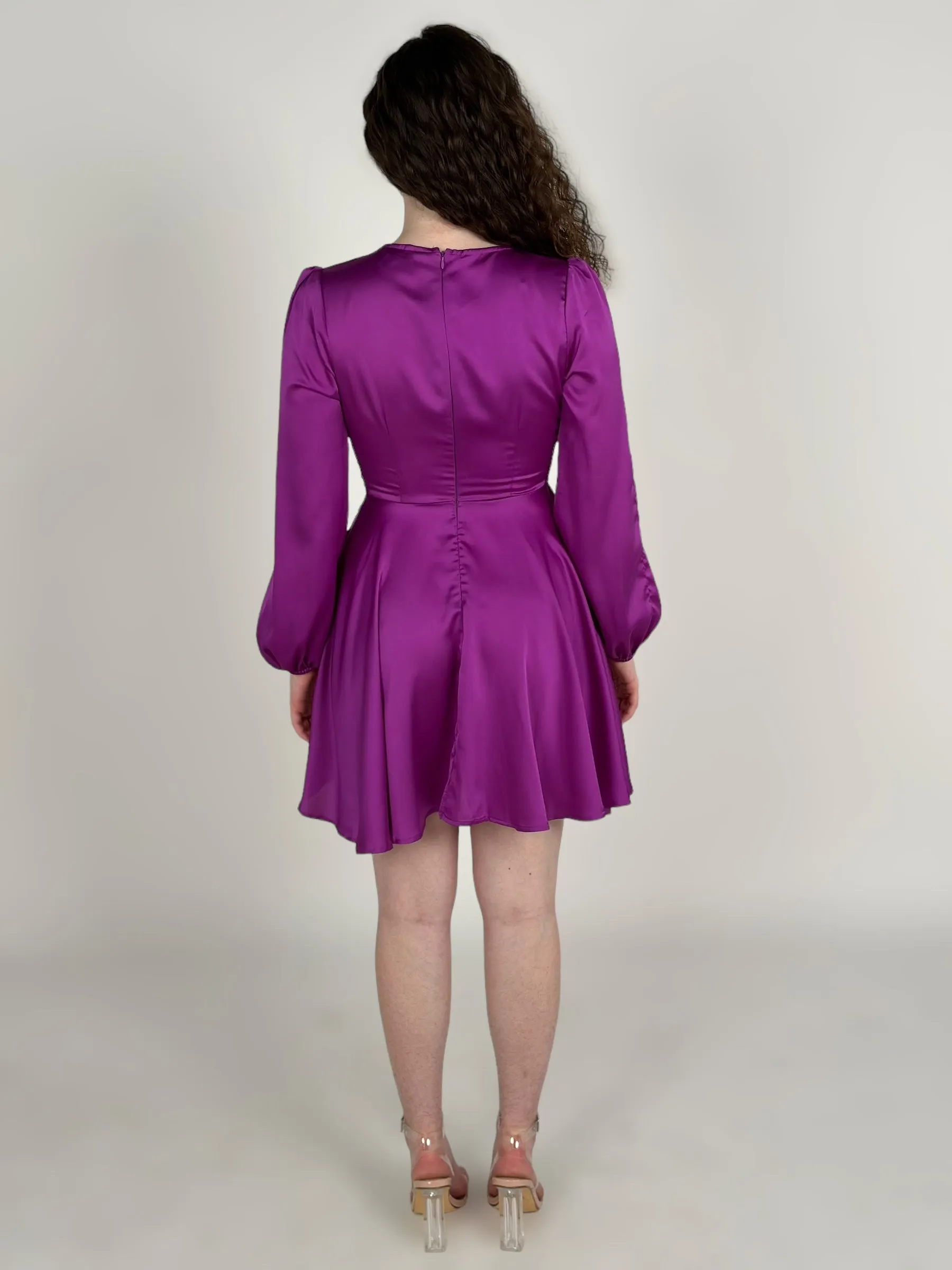 Orchid Tie Front Skater Dress