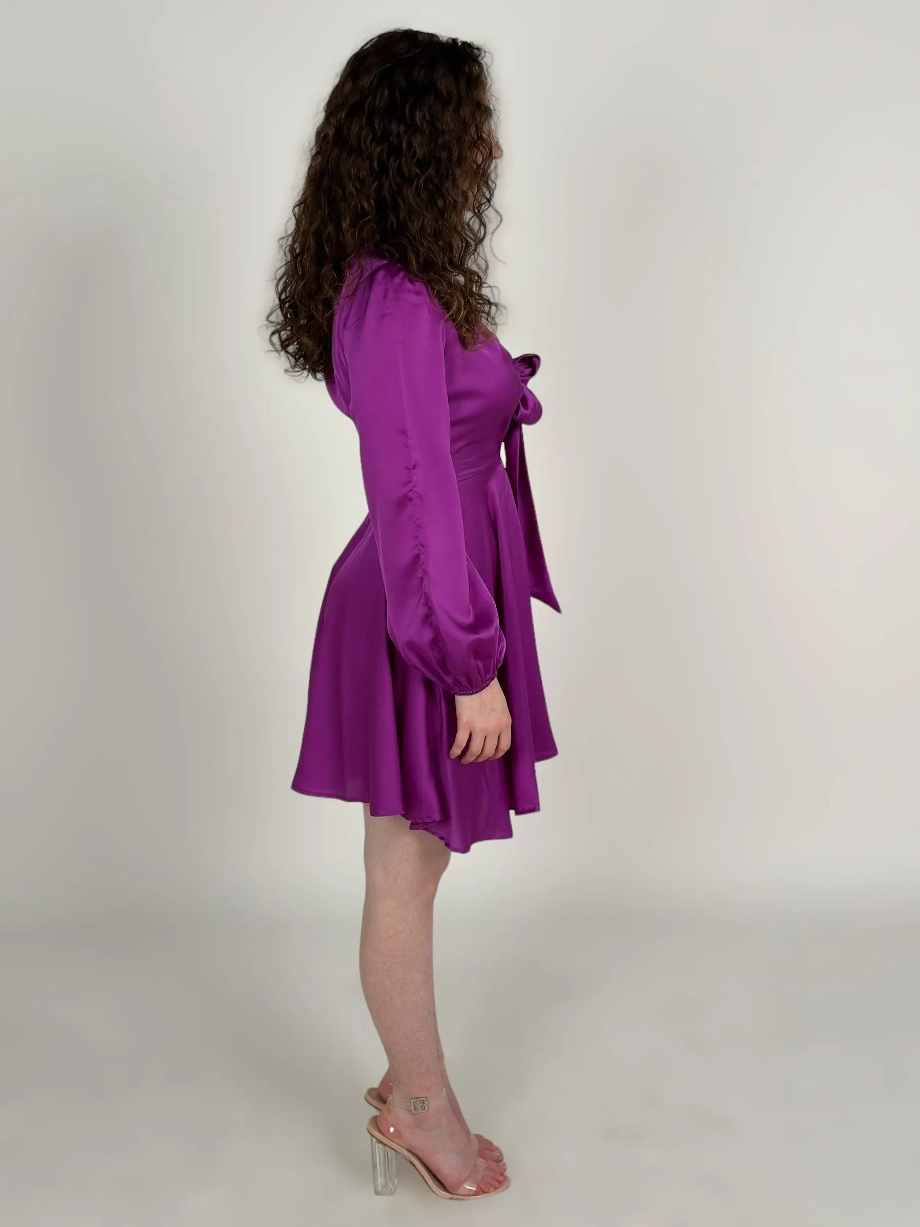 Orchid Tie Front Skater Dress