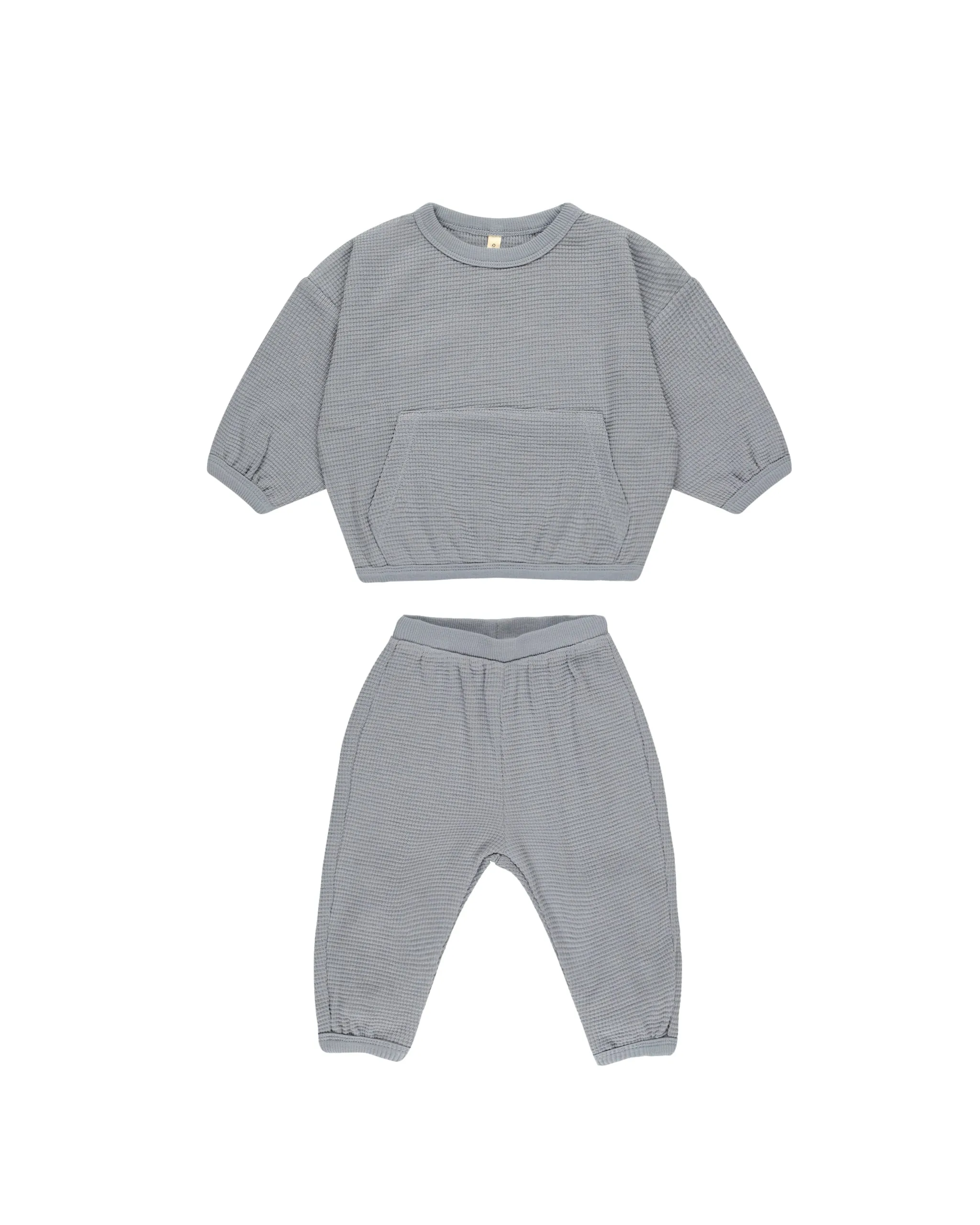 ORGANIC Waffle Slouch Set || Blue