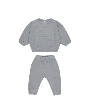ORGANIC Waffle Slouch Set || Blue