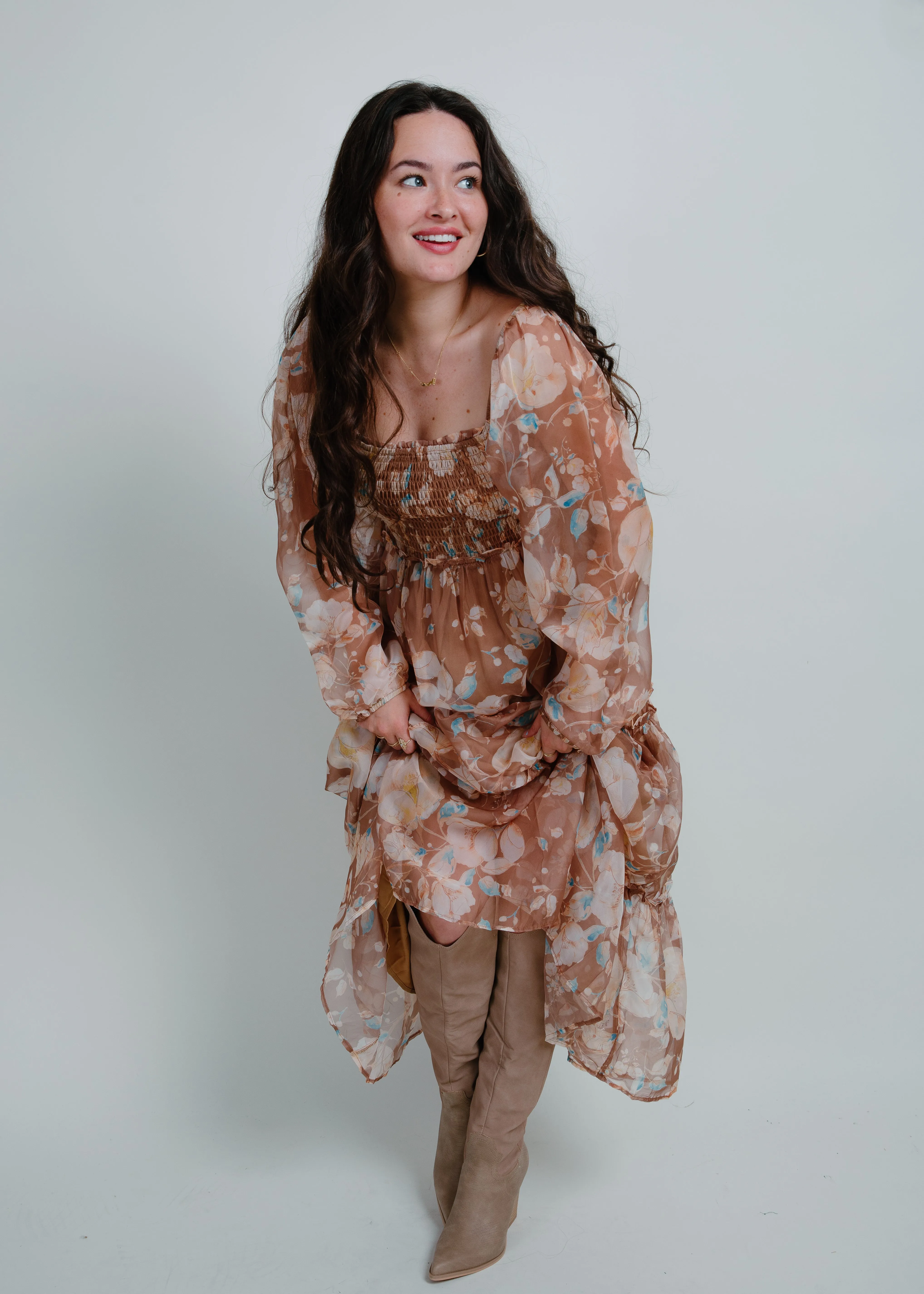 Out and About Floral Midi Dress