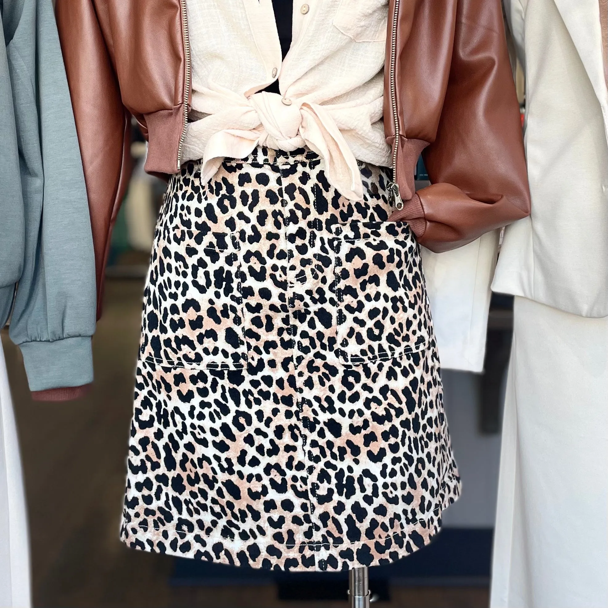 Owena Leopard Print Skirt