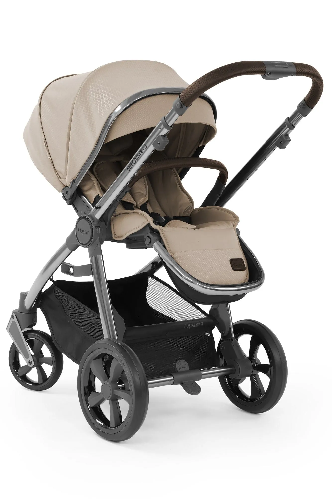 Oyster 3 Pushchair and Carrycot - Gun Metal/Butterscotch