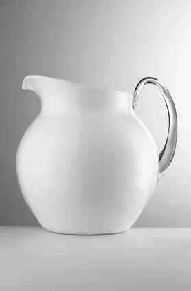 Palla Glazed Pitcher White