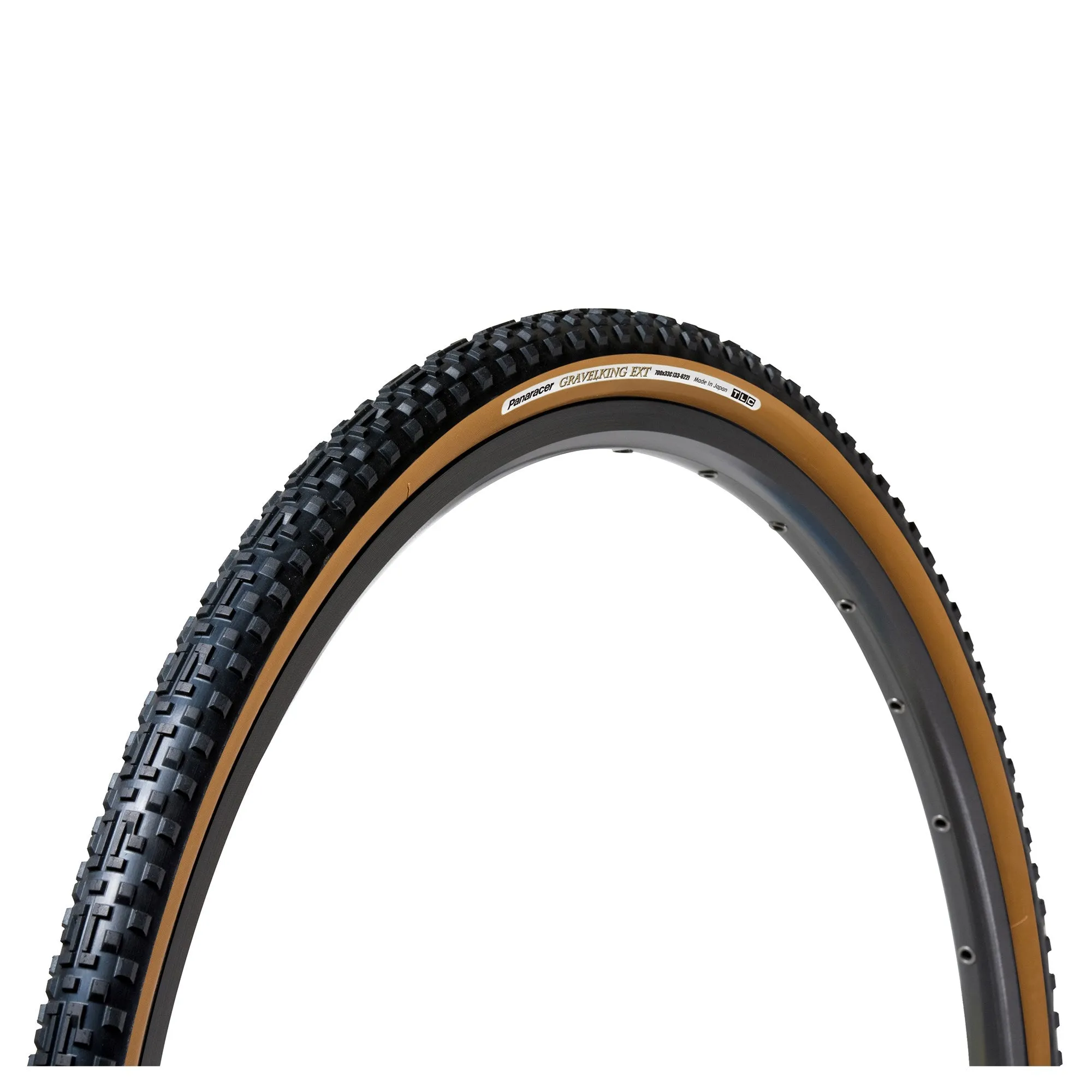 PANARACER GRAVELKING EXT TLC FOLDING TYRE BLACK/BROWN 700X35C