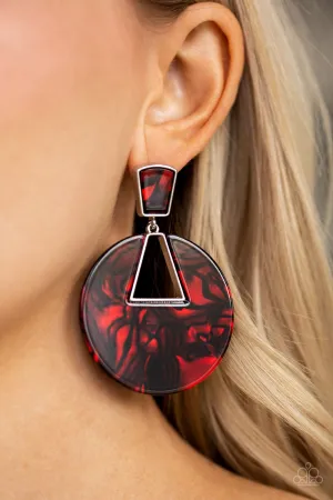 Paparazzi - Let HEIR Rip! - Red Earrings