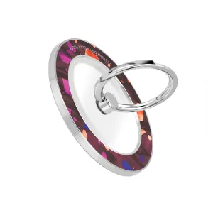 Paprika Terrazzo Gem - Silver MagSafe Phone Grip and Ring Holder Stand