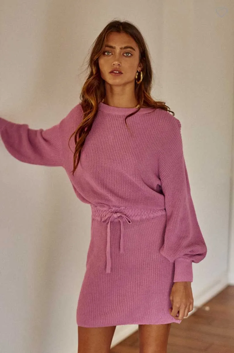 Parisian Pink Puff Sleeve Dress