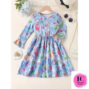 Pastel Easter Egg Toddler Dress
