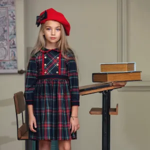 PATACHOU - Tartan Flannel Dress - Navy