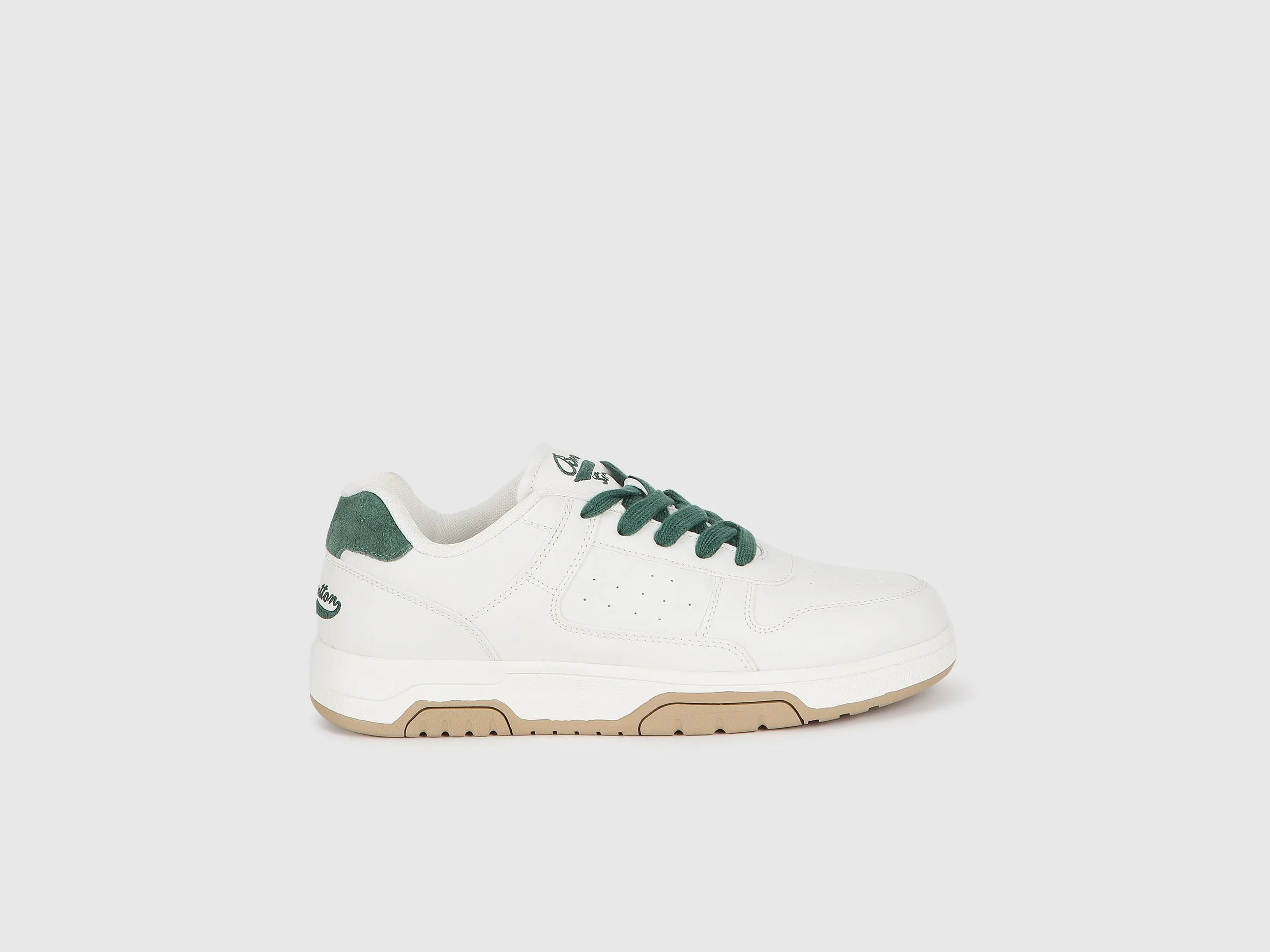 Perforated Pattern Lace-Up Casual Sneakers