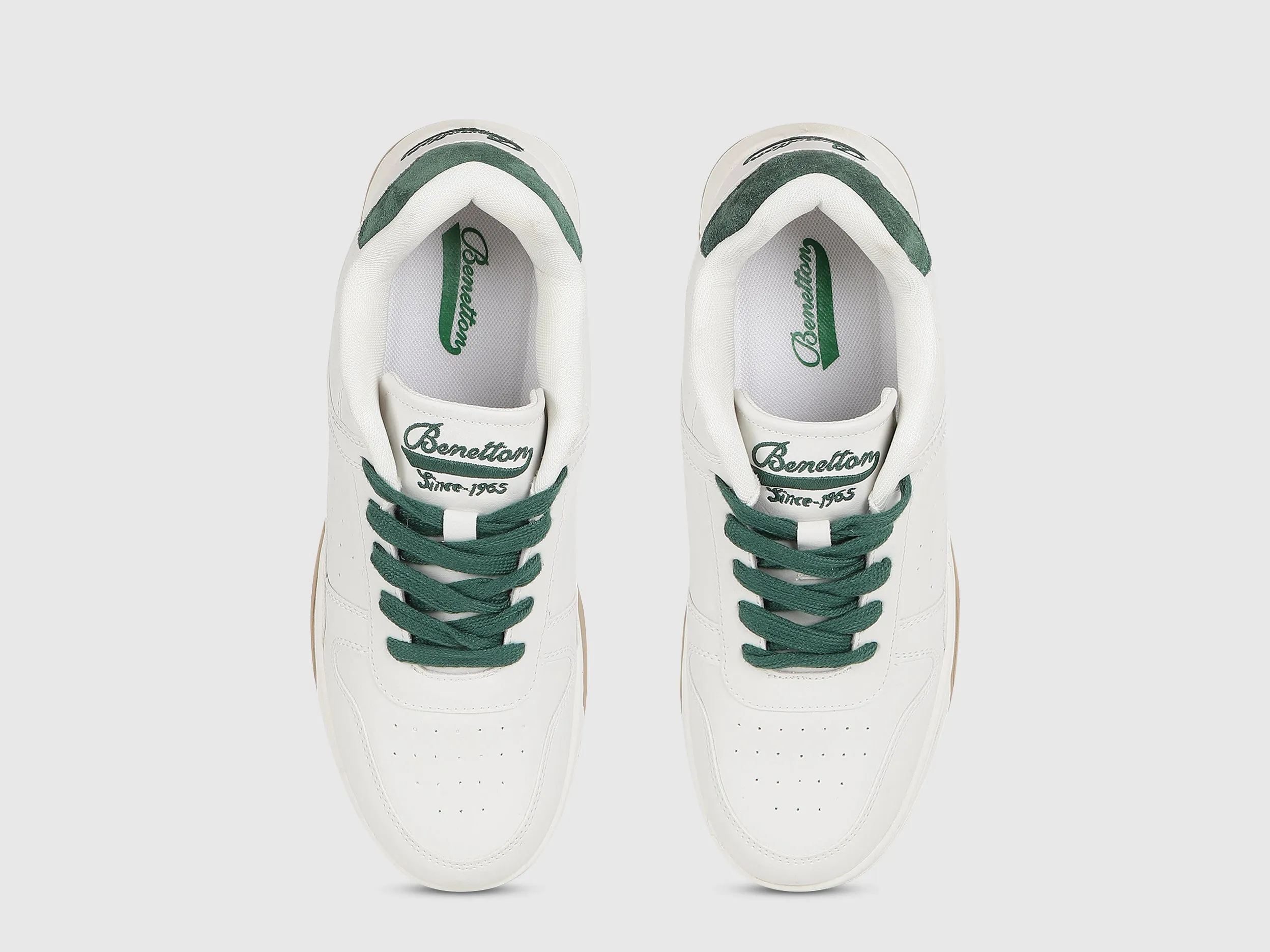 Perforated Pattern Lace-Up Casual Sneakers