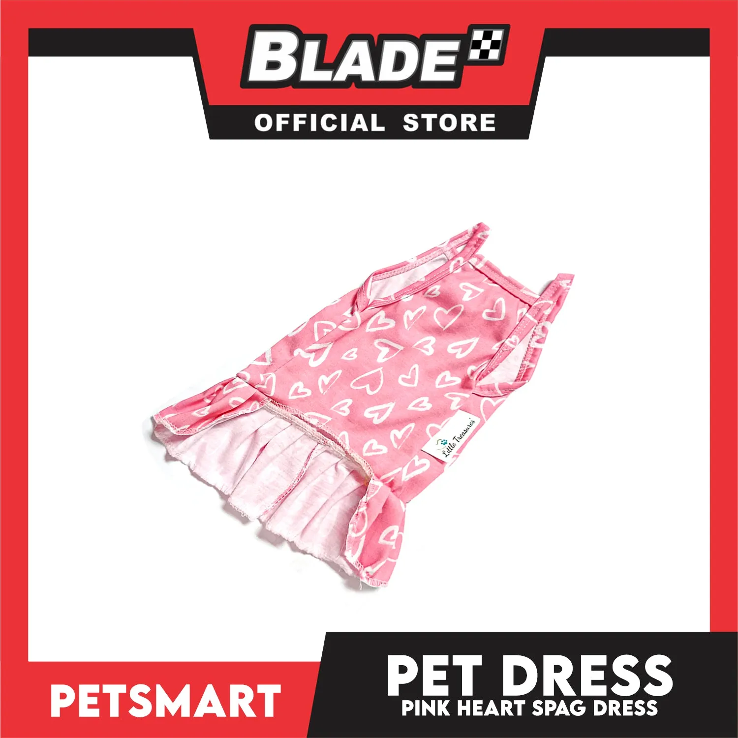 Pet Dress Pink Heart Spaghetti Dress DG-CTN118M (Medium) Perfect Fit For Dogs And Cats, Pet Dress Clothes, Soft and Comfortable Pet Clothing