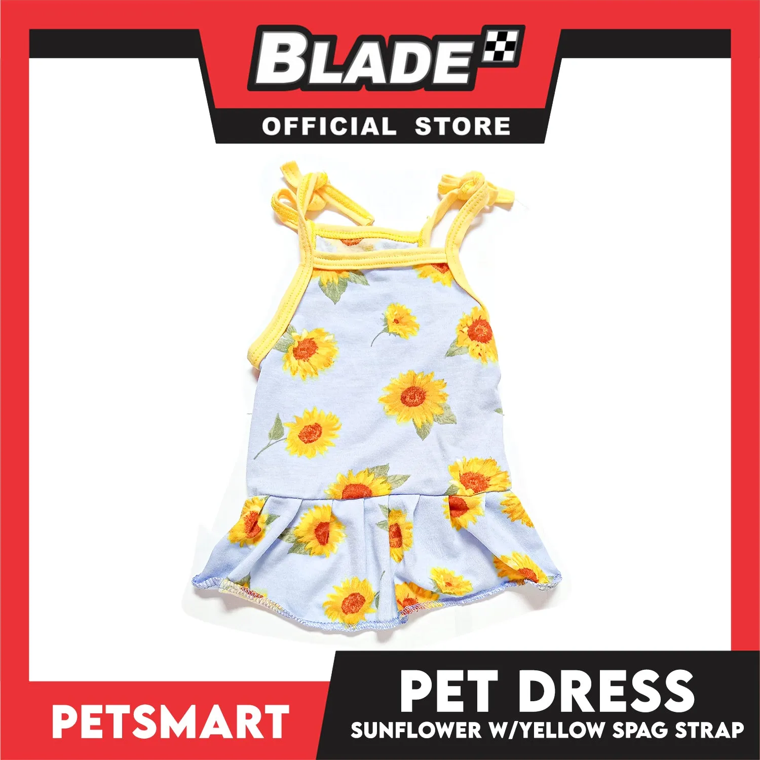 Pet Dress Sunflower With Yellow Spaghetti Strap Dress DG-CTN122XL (Extra Large) Perfect Fit For Dogs And Cats, Pet Dress Clothes, Soft and Comfortable Pet Clothing