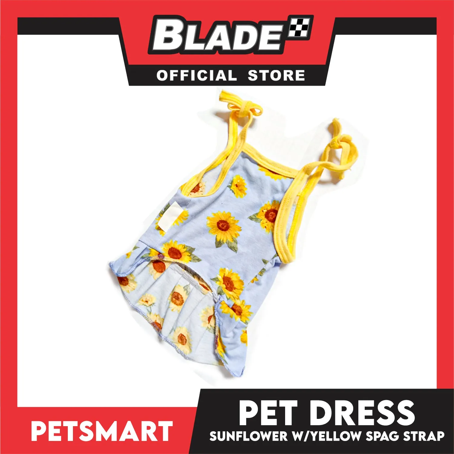 Pet Dress Sunflower With Yellow Spaghetti Strap Dress DG-CTN122XL (Extra Large) Perfect Fit For Dogs And Cats, Pet Dress Clothes, Soft and Comfortable Pet Clothing