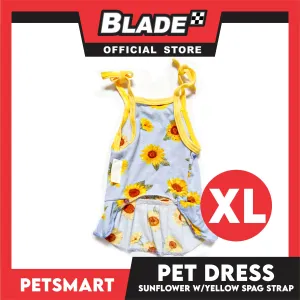 Pet Dress Sunflower With Yellow Spaghetti Strap Dress DG-CTN122XL (Extra Large) Perfect Fit For Dogs And Cats, Pet Dress Clothes, Soft and Comfortable Pet Clothing