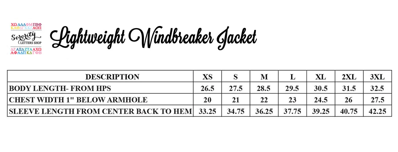 Phi Sigma Sigma Lightweight Windbreaker Jacket