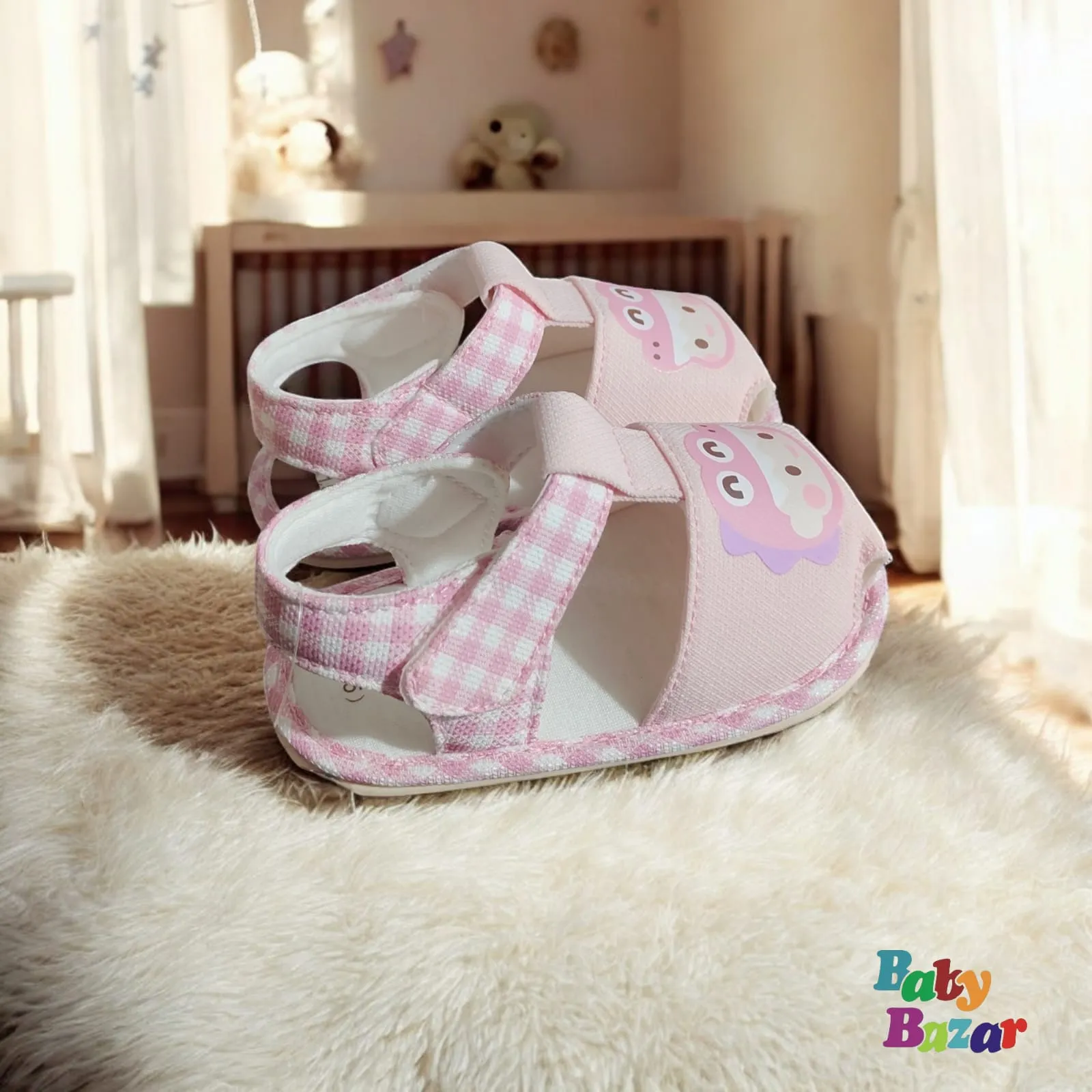 Pink Hippo Baby Sandals  Comfortable & Lightweight for Toddlers