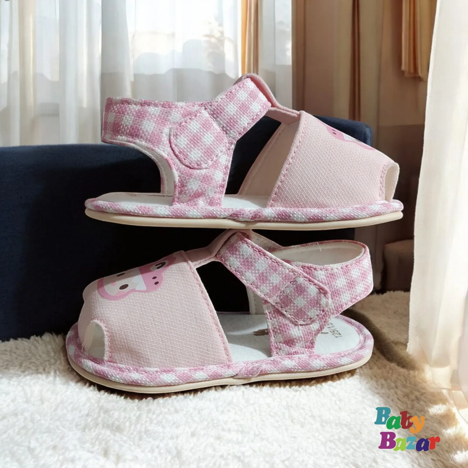Pink Hippo Baby Sandals  Comfortable & Lightweight for Toddlers