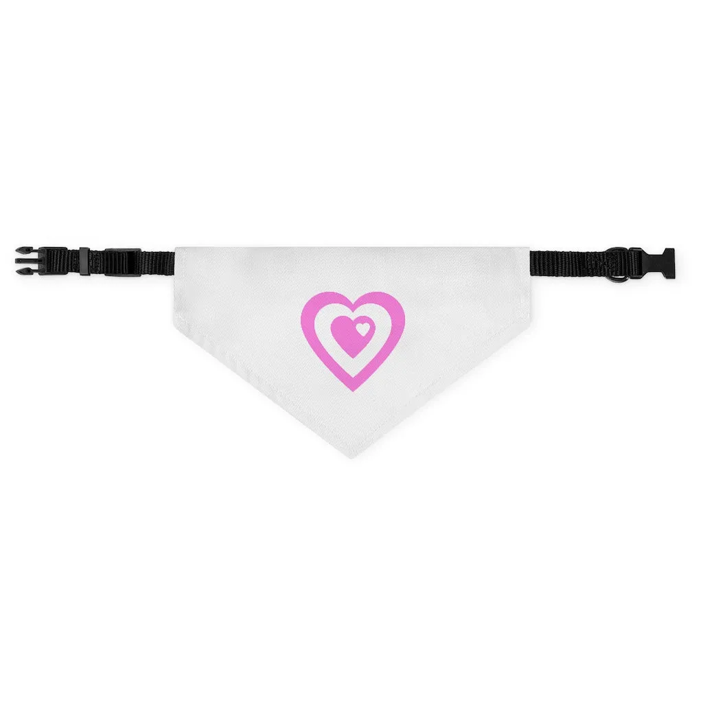 Pink Love Heart Pet Bandana Collar