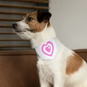 Pink Love Heart Pet Bandana Collar