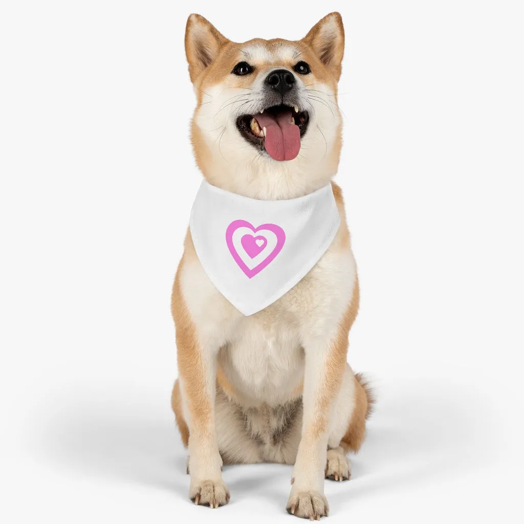 Pink Love Heart Pet Bandana Collar