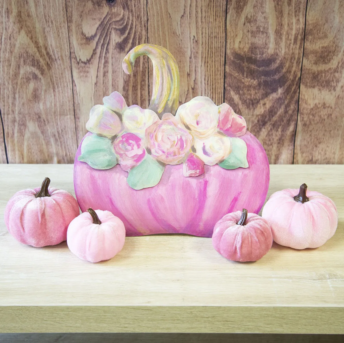 Pink Pumpkin Arrangement Stake