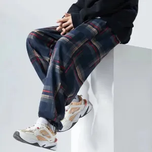 Plaid Harem Pants - Men's Joggers Trousers Japanese Fashion Sweatpants