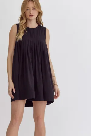 Pleated Mini Dress {Black}