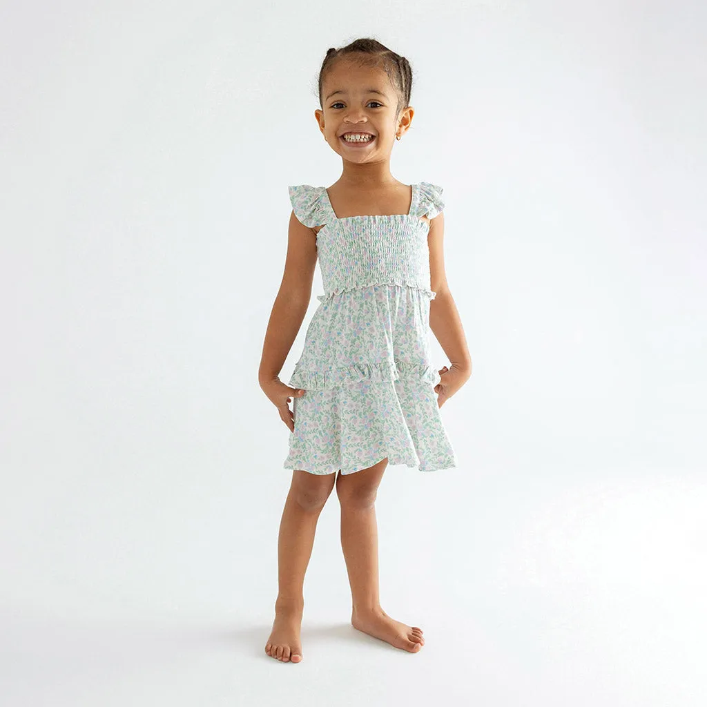 Posh Peanut Prairie Floral Smocked Babydoll Dress