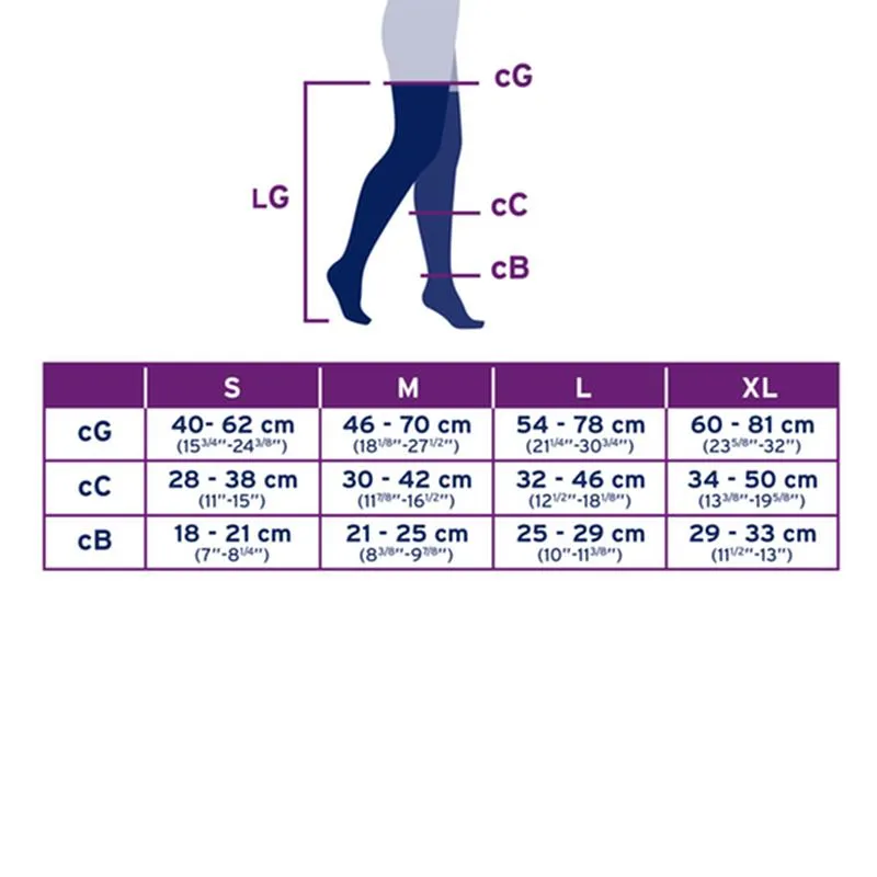 PR/1 JOBST MEDICAL LEG WEAR, MEN, RIBBED, THIGH HIGH W/SIL DOT BAND, 15-20MMHG, SM, BLACK, CLOSED TOE