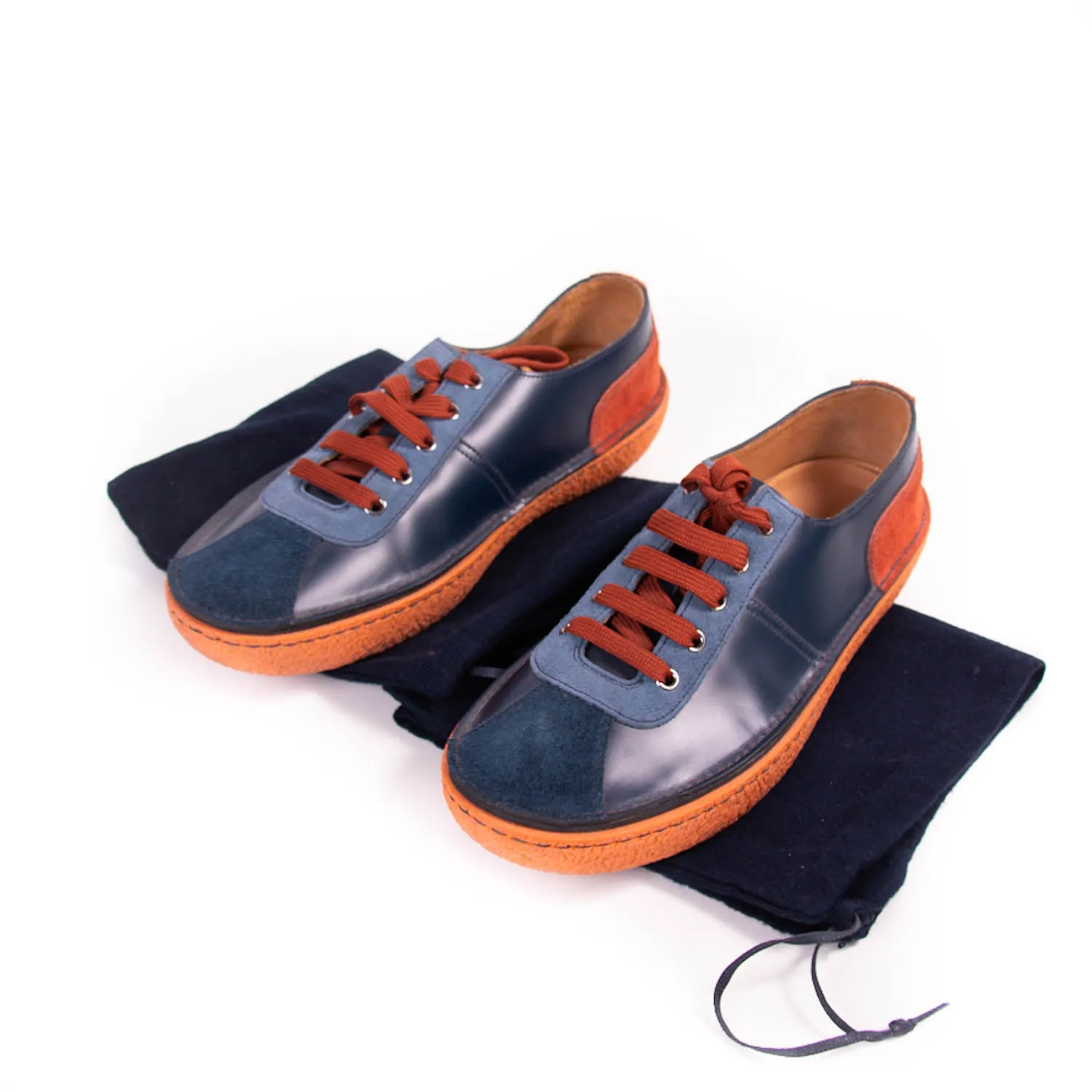 Prada Low-Top Leather Suede Sneakers