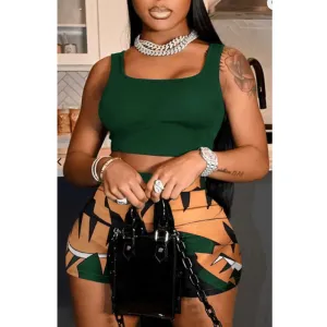 Print 2PCS Shorts Set