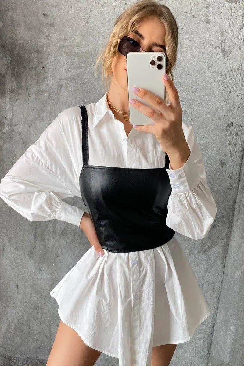 PU leather top vest