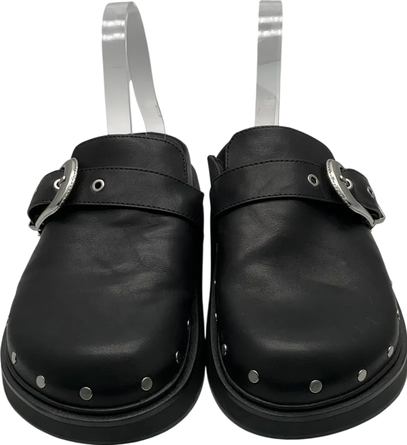 Pull&Bear Black Buckled flat Clogs UK 5 EU 38 👠