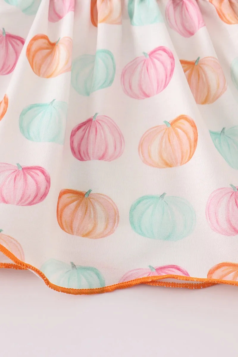 Pumpkin Print Baby Girl Bloomers Set