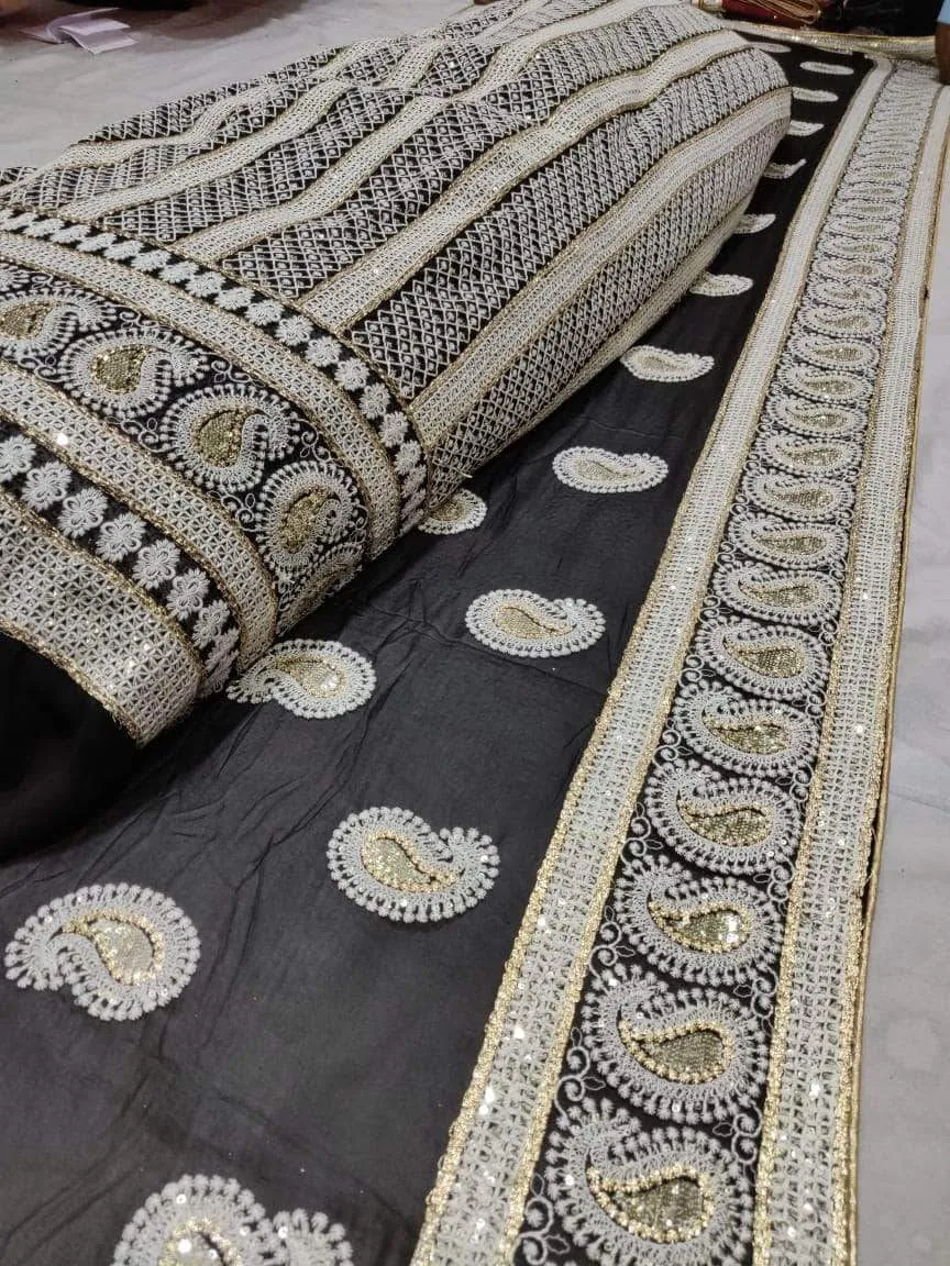 Pure Georgette Chikankari Lehenga with Mukaish Work