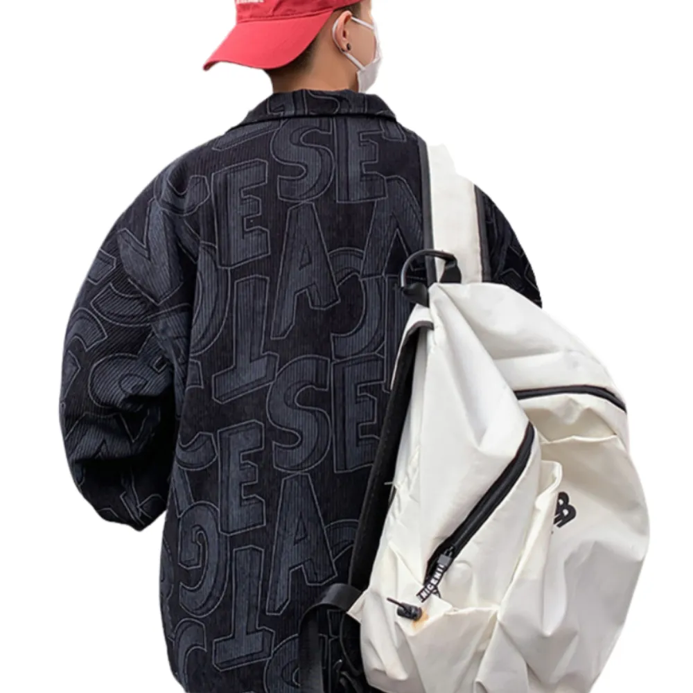 Pure Letter Pattern Casual Jacket
