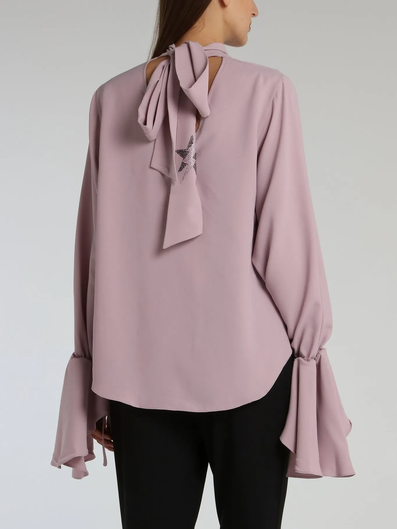 Purple Flared Cuff Tent Blouse