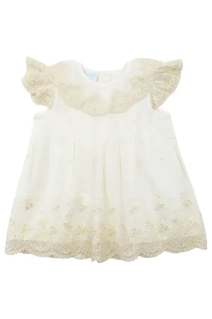 "Agnes" Ivory Polka Dot Lace Dress