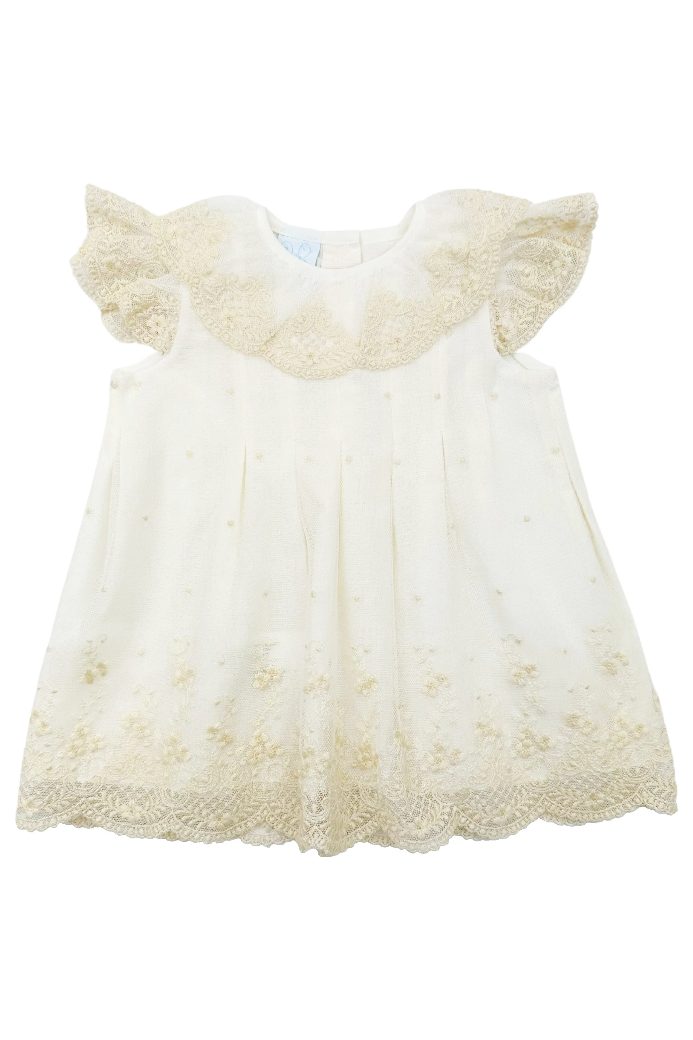 "Agnes" Ivory Polka Dot Lace Dress