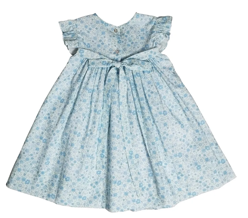 "Carly and Ronnie" Blue Flowers Print Girl's Float Dress