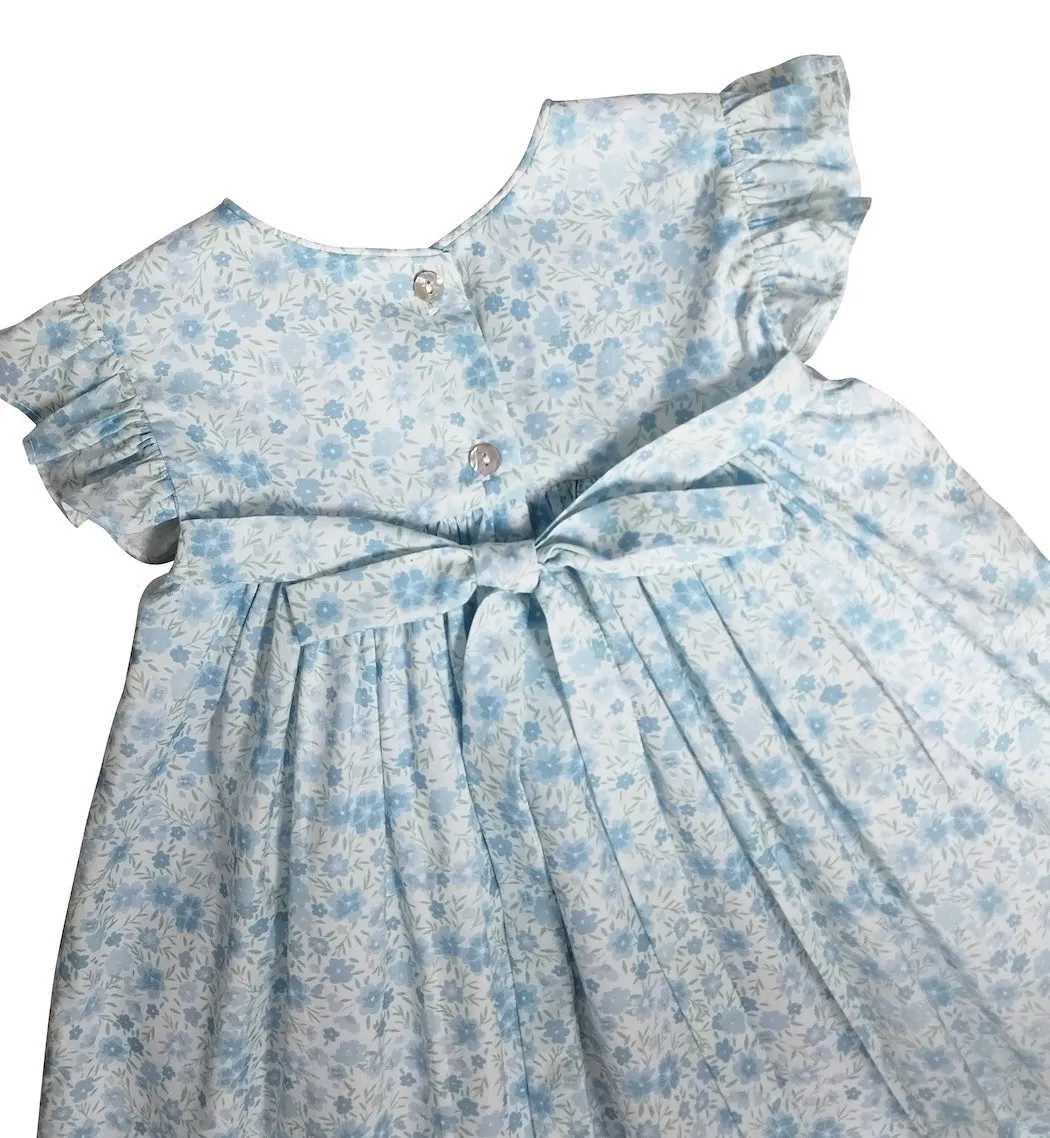 "Carly and Ronnie" Blue Flowers Print Girl's Float Dress