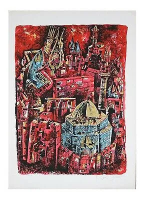 "City of King David" by Yossi Stern Lithograph on Paper Limited Ed of 150 w/ CoA