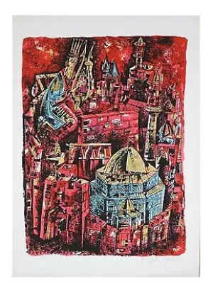 "City of King David" by Yossi Stern Lithograph on Paper Limited Ed of 150 w/ CoA