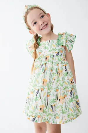 "Eden" Green Jungle Print Dress