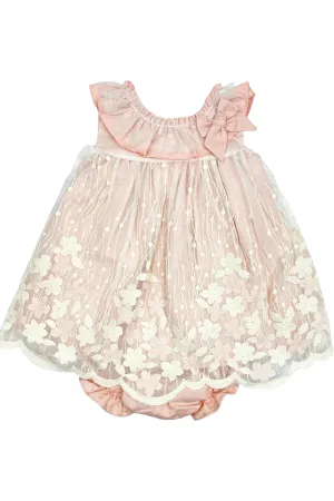 "Flora" Dusky Pink Floral Lace Dress